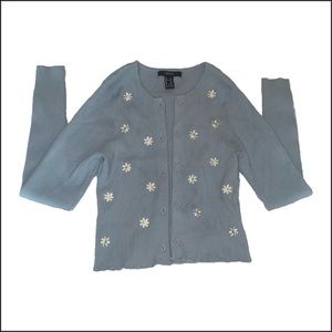 Forever 21 blue daisy cardigan